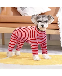 Long Sleeve Post-Surgery Recovery Onesie Suit for Dogs with Abdominal Protection