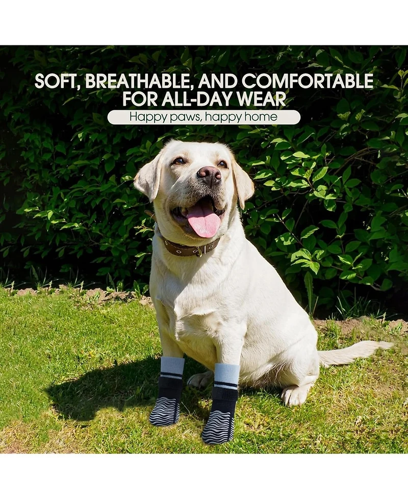 Anti-Slip Stretch Knit Dog Socks with Double-Sided Rubber Grippers for Indoor and Outdoor Paw Protection