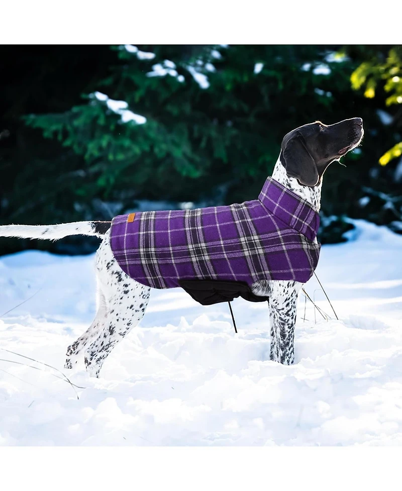 Reversible Waterproof Fleece-Lined Dog Jacket with Leash Access for Cold Weather