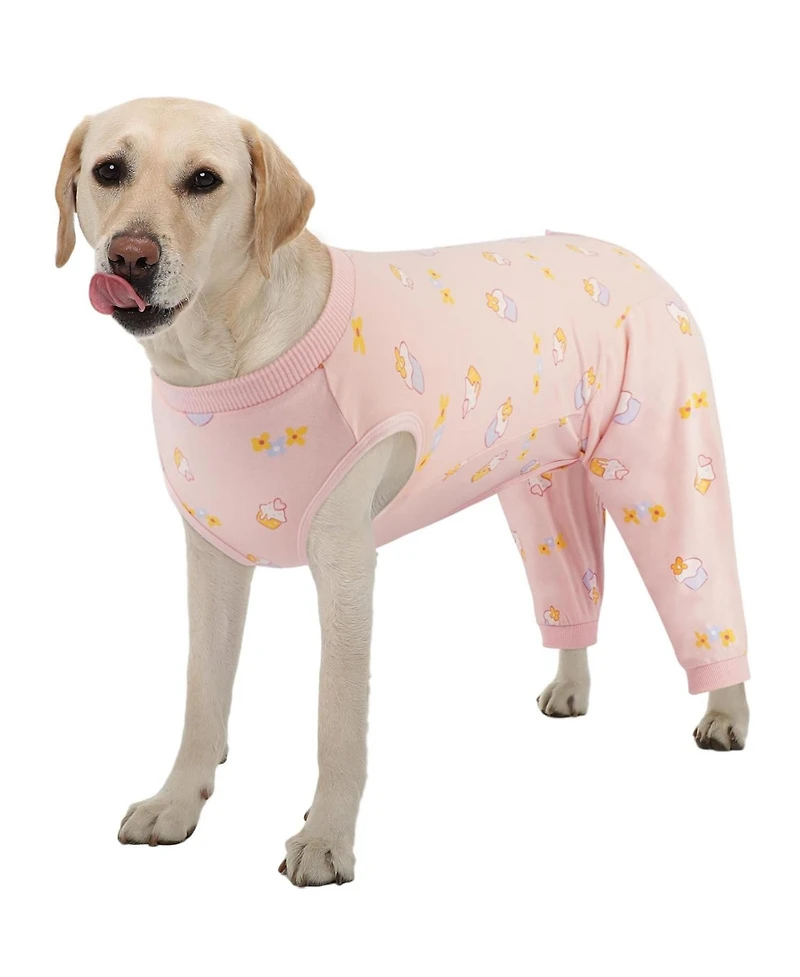 Soft Recovery Onesie Surgical Suit with Rear Leg Sleeve and Abdominal Coverage for Dogs