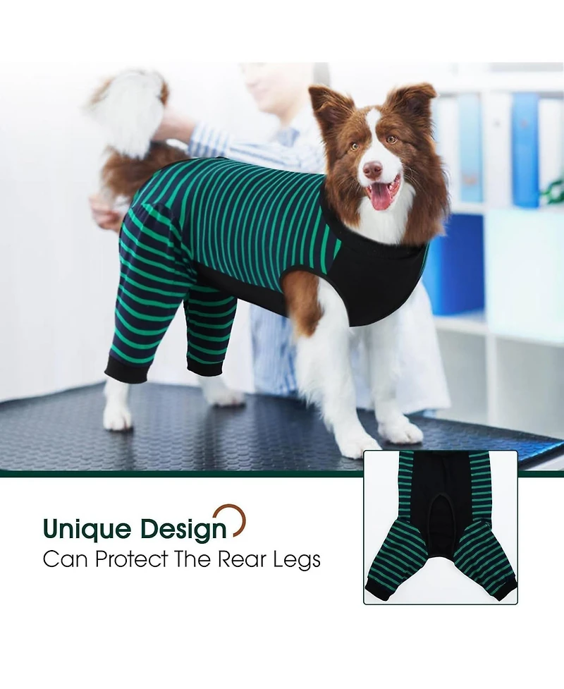 Soft Recovery Onesie Surgical Suit with Rear Leg Sleeves and Abdominal Coverage for Dogs