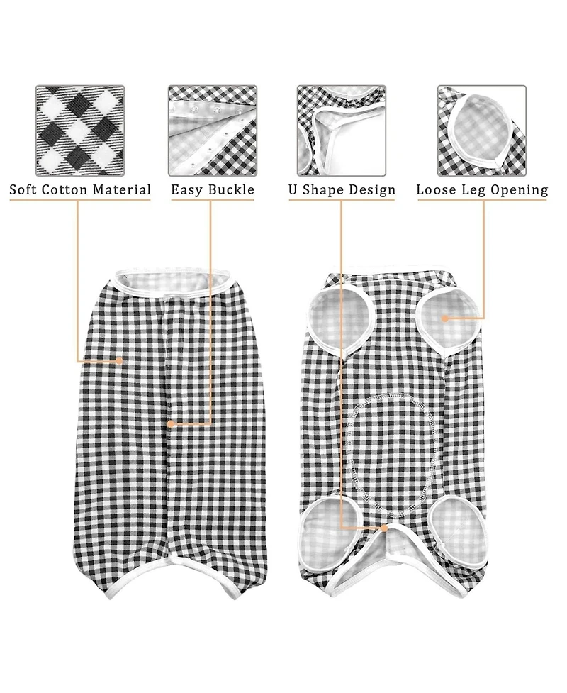 Cotton-Spandex Surgical Recovery Suit for Dogs, E-Collar Alternative Protective Onesie