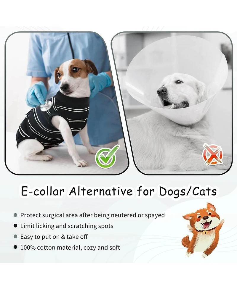 Soft Breathable Post-Surgery Recovery Onesie Suit for Dogs