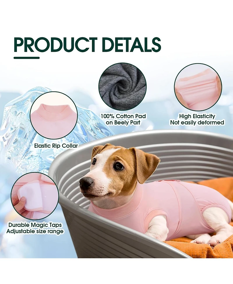 Breathable Stretch Recovery Bodysuit Onesie for Dogs, Post-Surgery Wound Protection Suit