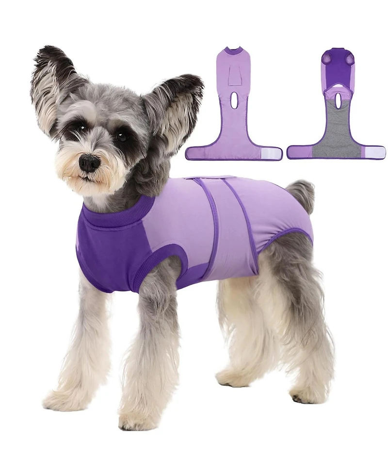 Cotton-Spandex Post-Surgery Recovery Bodysuit Onesie for Dogs