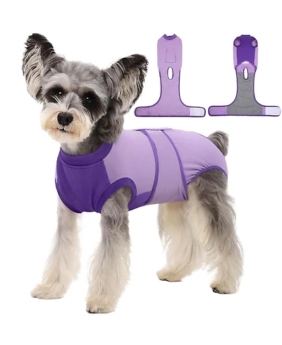 Cotton-Spandex Post-Surgery Recovery Bodysuit Onesie for Dogs