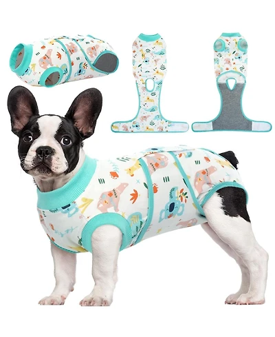 Soft Breathable Recovery Suit for Dogs and Cats, Post-Surgery Onesie with Cone-Free Wound Protection