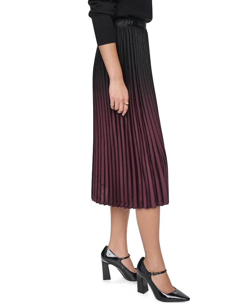 Dkny Women's High-Waisted Pleated Midi Skirt