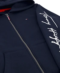 Tommy Hilfiger Boys' 8-20 Signature Full Zip Kangaroo-Pocket Cotton-Polyester Blend Hoodie