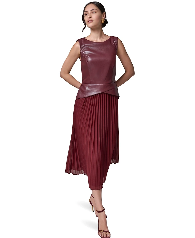 Donna Karan New York Women's A-Line Sleeveless Midi Dress