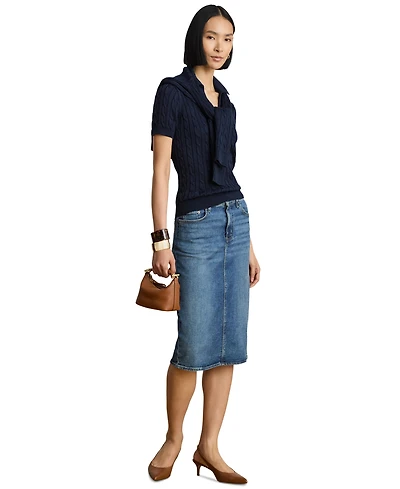 Lauren Ralph Women's Denim Pencil Skirt