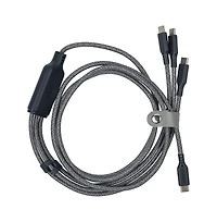 Ventev Ultrafast Trio 3-in-1 140W Braided Usb-c to Usb-c Cable for Laptops, Tablets and Phones