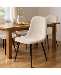 SongmicsHome Set of 4 Metal Dining Chairs, Upholstered Pu Leather Kitchen Chairs