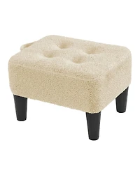 SongmicsHome Small Ottoman Stool with Thick Cushion, Footrest for Bedroom, Living Room, Sturdy Legs