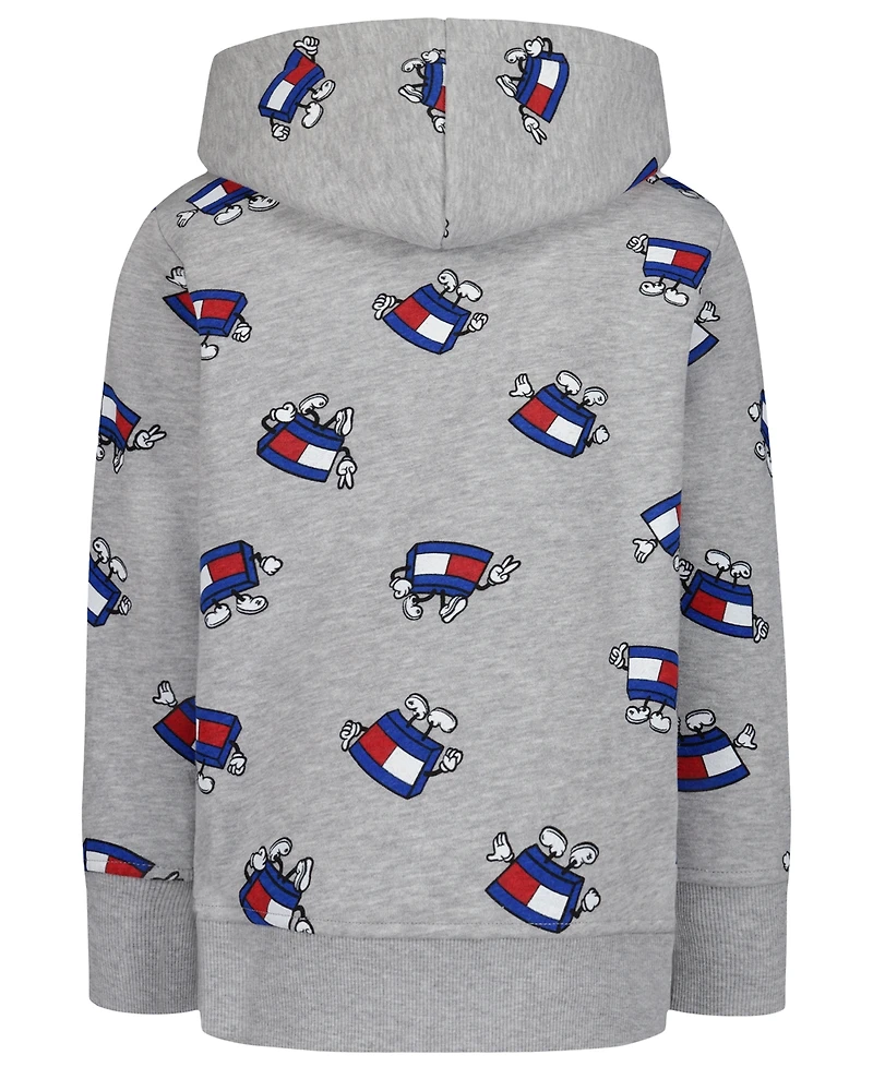 Tommy Hilfiger Boys' 2T-7 Mascot Allover-Print Kangaroo-Pocket Hoodie, Created for Macy's