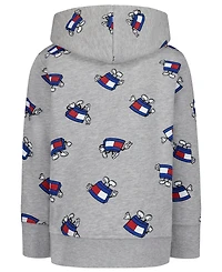 Tommy Hilfiger Boys' 2T-7 Mascot Allover-Print Kangaroo-Pocket Hoodie, Created for Macy's
