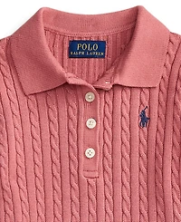 Polo Ralph Lauren Girls' 4-16 Mini-Cable Long-Sleeve Pleated Sweater Dress