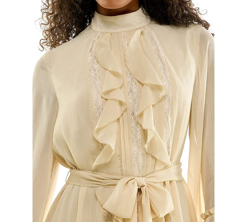 Seni & Cade Women's Ruffled Lace Tiered Mini Dress