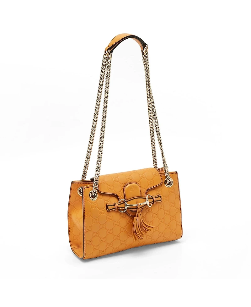 Pre-Owned Gucci Women's Small Emily Guccissima Leather Chain Shoulder Bag
