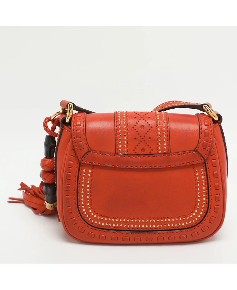 Pre-Owned Gucci Women's Small Snaffle Bit Studded Leather Shoulder Bag