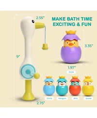 Sperric Toddler Egret Magnetic Fishing Game Bath Toy with Fishing Rod & Surprise Animal Eggs, Floating Water Toy Kids, Fun Hand-Eye Coordination Game