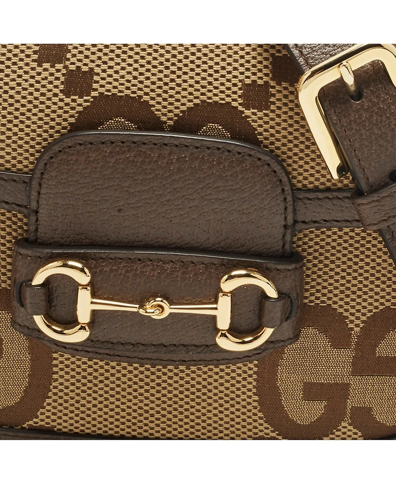 Pre-Owned Gucci women's Bree Gg Canvas and Leather Crossbody Bag