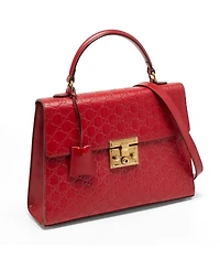 Pre-Owned Gucci Women's Padlock Medium Guccissima Leather Top Handle Satchel