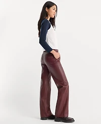 Good American Women's Better Than Leather Low-Rise Wide-Leg Faux Trousers