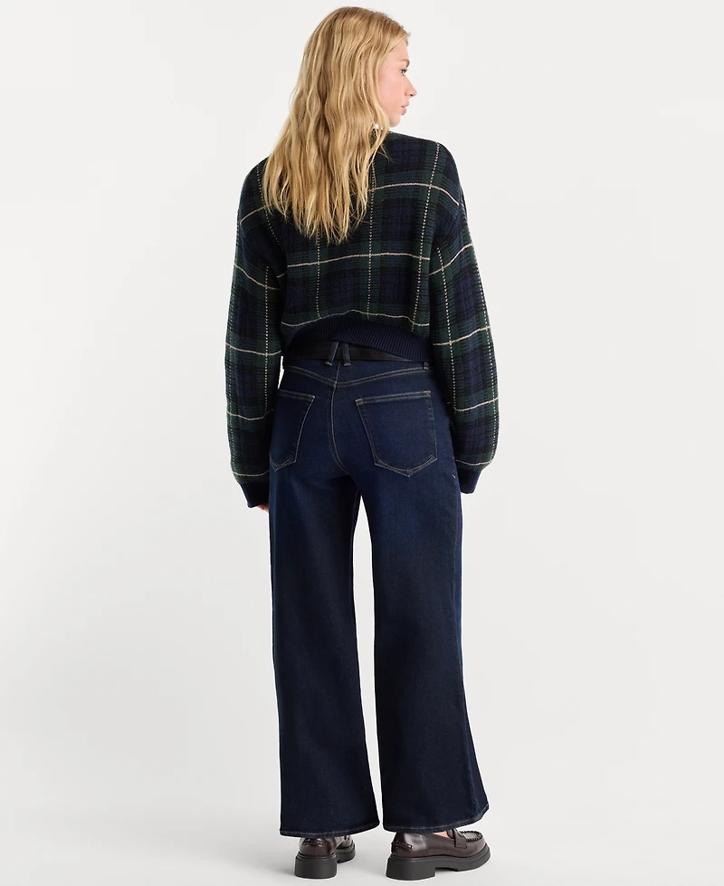 Good American Women's Waist Wide-Leg Dark Rinse High-Rise Jeans