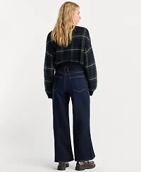 Good American Women's Waist Wide-Leg Dark Rinse High-Rise Jeans