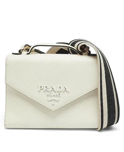 Pre-Owned Prada Women's Monochrome Saffiano Leather Top Handle Satchel