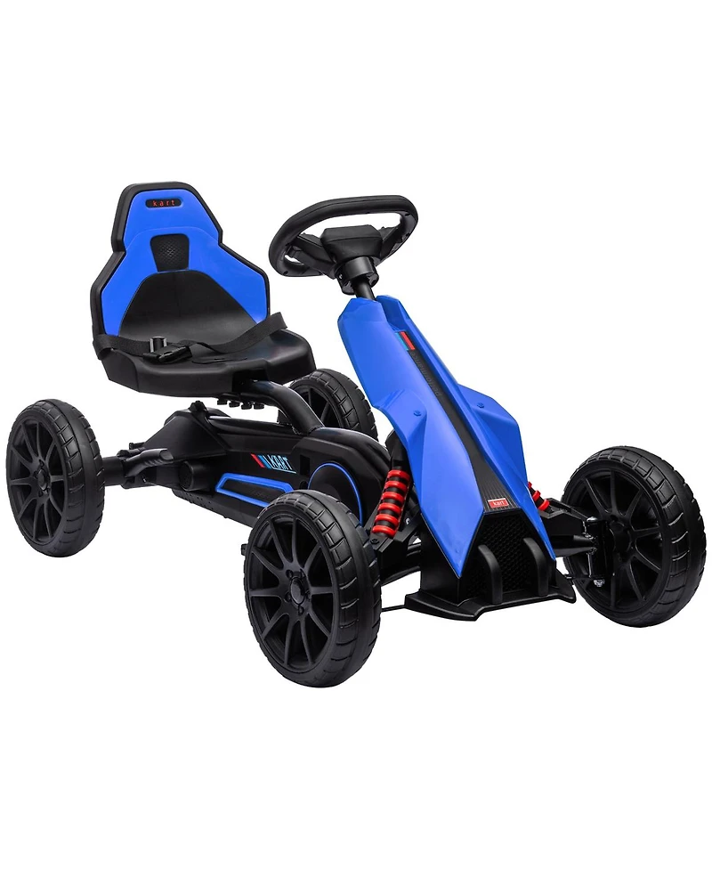 Yobtop Kids Pedal Go Kart with Adjustable Seat, Handbrake, 66 lbs Capacity, Ages 3-8