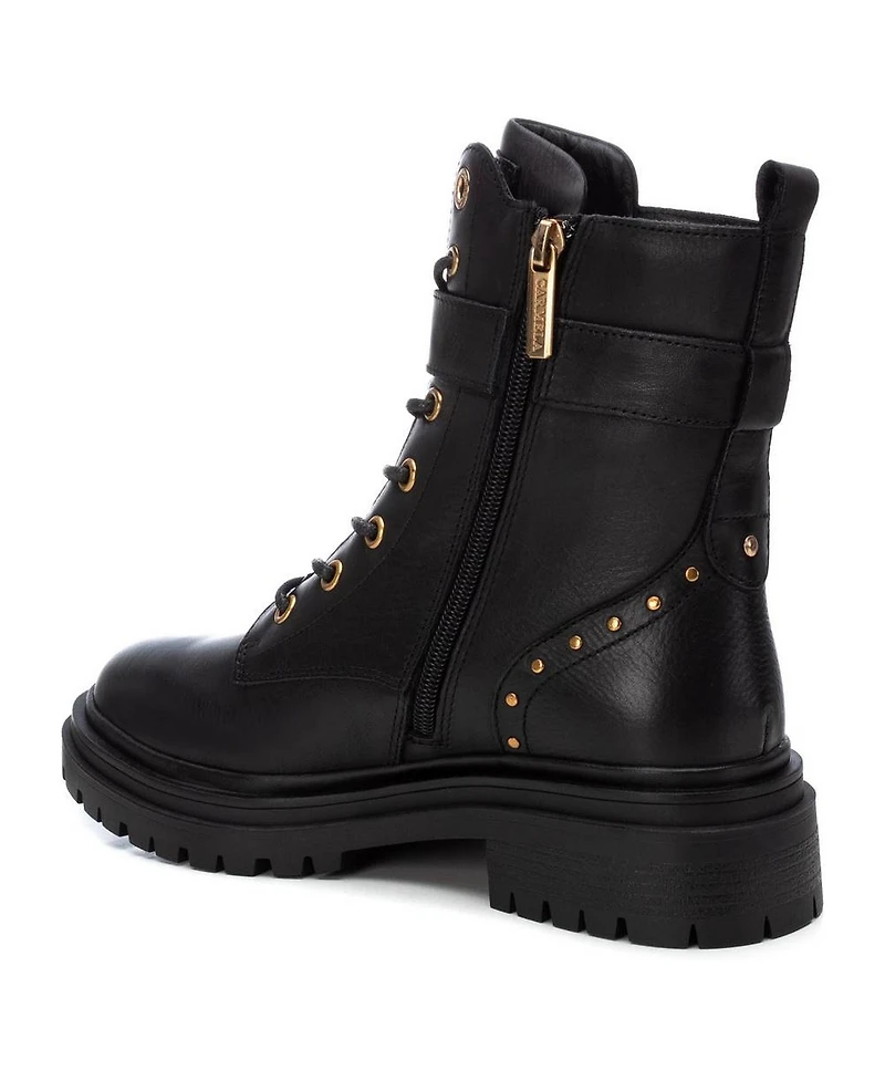 Xti Women's Casual Leather Combat Booties Carmela Collection