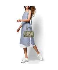 Pre-Owned Loewe Women's Amazona 23 Jacquard Canvas and Leather Satchel