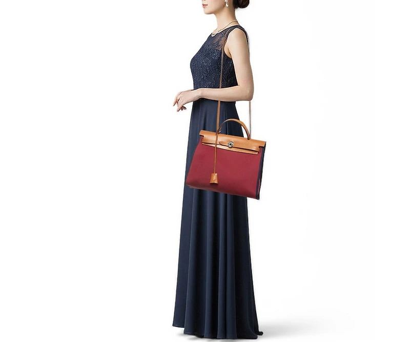 Pre-Owned Hermes Women's Canvas And Leather Top Handle