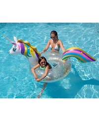 Swimline Led Unicorn Glitter Ring, 68", 200 Lbs. Capacity, Ages 4+