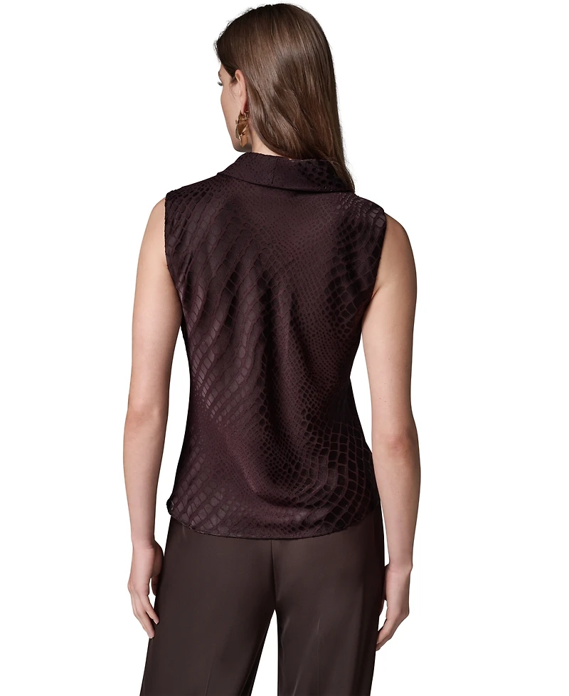 Donna Karan New York Women's Snake-Print Sleeveless Cowl-Neck Blouse