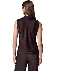 Donna Karan New York Women's Snake-Print Sleeveless Cowl-Neck Blouse