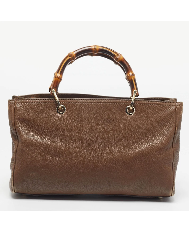 Pre-Owned Gucci Bamboo Shopper Leather Tote