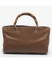 Pre-Owned Gucci Bamboo Shopper Leather Tote