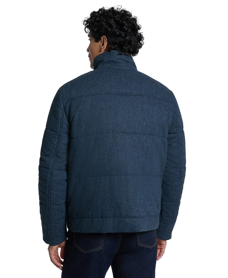Ted by Baker Men's Quilted Stand Collar Flannel Jacket