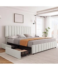 Homfan Storage Platform Bed Frame