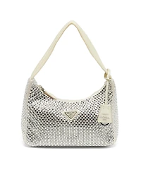 Pre-Owned Prada Women's Crystal-Embellished Satin Shoulder Bag