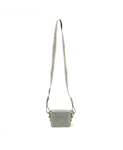 Pre-Owned Off-White Women's Baby Flap Crystal-Embellished Suede Shoulder Bag