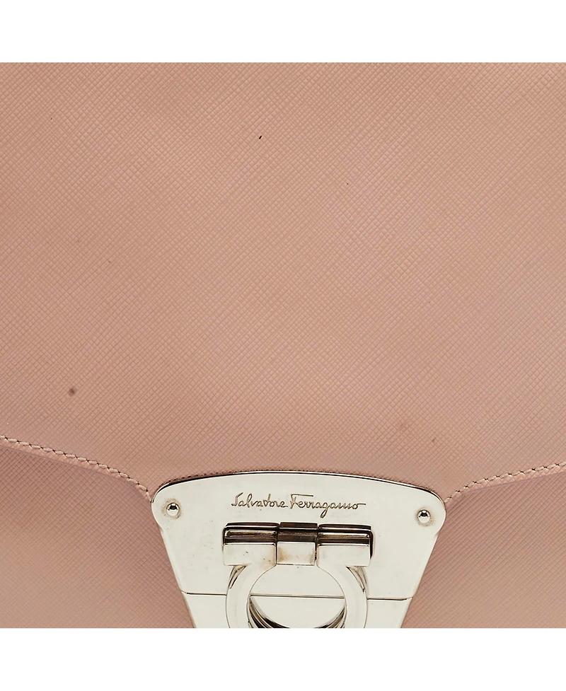 Pre-Owned Salvatore Ferragamo Women's Gancini Flap Leather Shoulder Bag