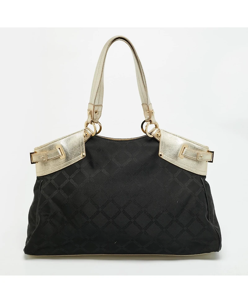 Pre-Owned Versace Medusa Signature Nylon and Leather Tote