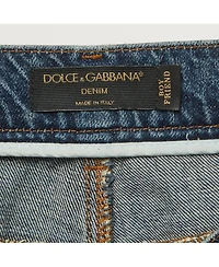 Pre-Owned Dolce & Gabbana Women's Baroque Heart Straight-Leg Mid-Rise Jeans