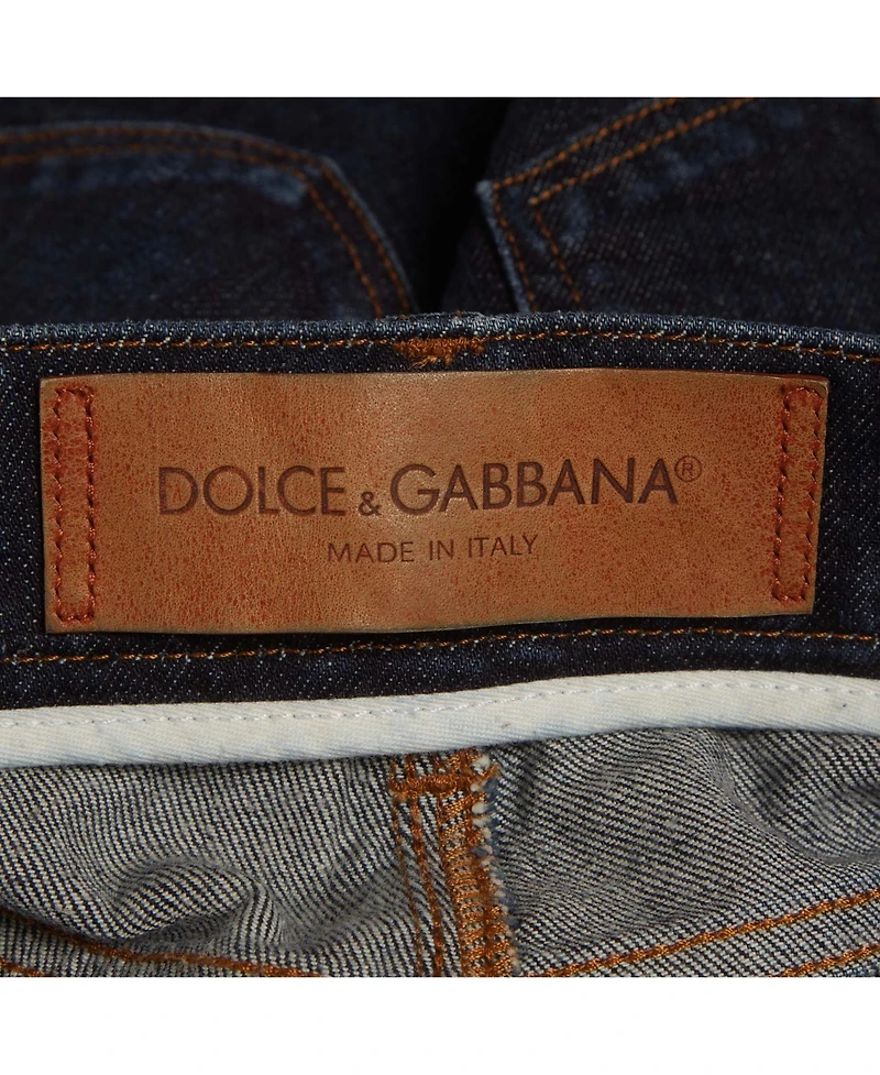 Dolce & Gabbana Women's Mid-Rise Straight-Leg Dark-Rinse Jeans