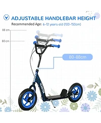 Qaba Kids Kick Scooter Big Wheel with Adjustable Handlebar
