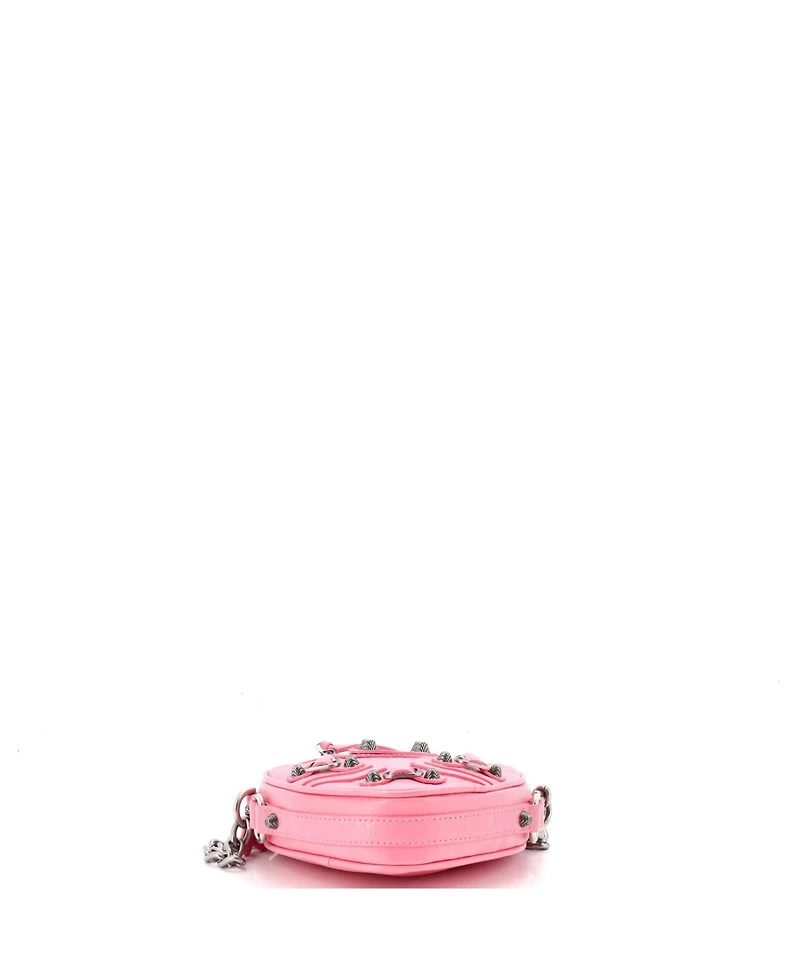 Pre-Owned Balenciaga Mini Le Cagole Giant Studs Heart Chain Bag Leather